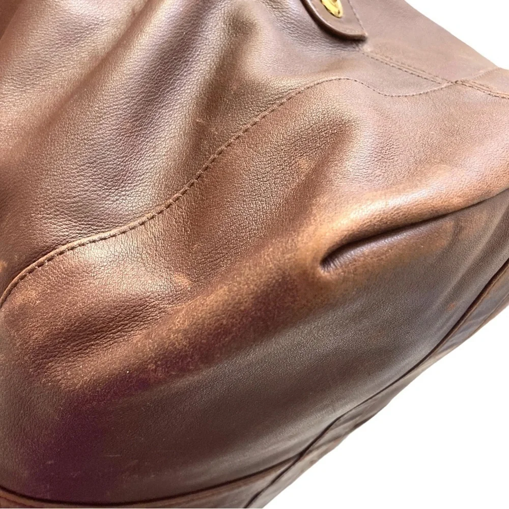 Coach 0502 vintage brown leather duffle bag made in Mexico RARE